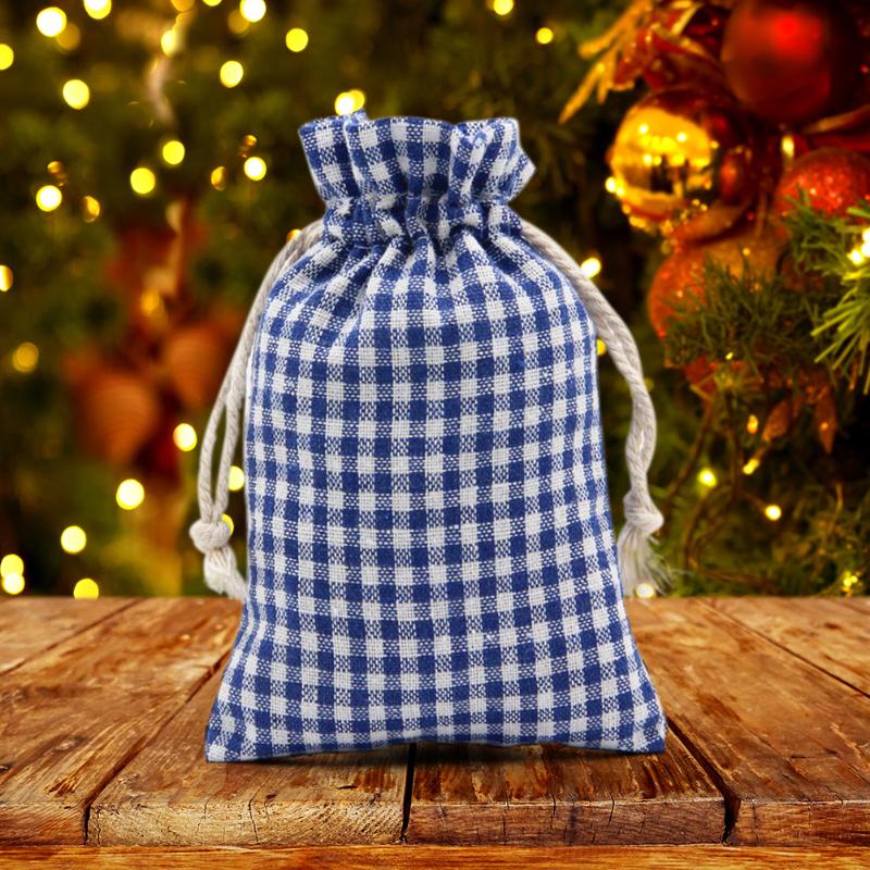 

10pcs Cotton Cloth Drawstring Bags Multifunction Vintage Daily Plaid Printed Carry Bag Pouch Bags Fashion Decorative