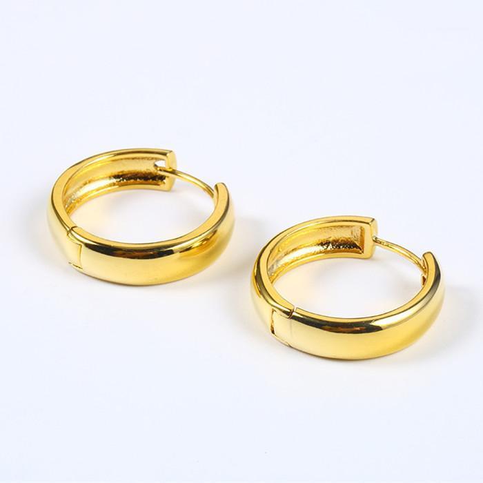 

Women's Plain Smooth Hoop Earrings Yellow Gold Filled Minimalist Small Circle Round Huggies Earrings Mother's Day Gift1
