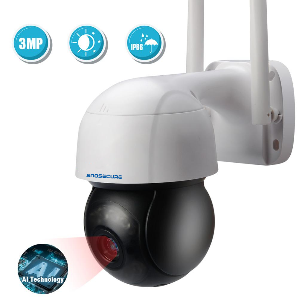

SNOSECURE 3MP PTZ Wifi IP Camera 4X Zoom Auto Tracking Security CCTV Camera Audio AI Human ONVIF Detection Outdoor Wireless Cam