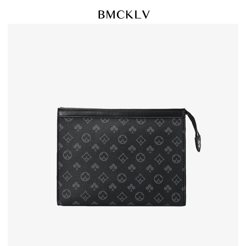 

Men's Business Fashion Brand Hand Bmck & Small Square Bag Slanting Across Women's PackagingJ8, Black (regular edition)