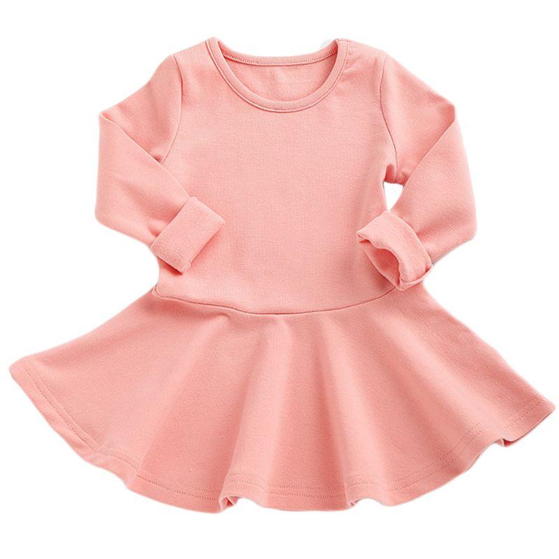 

Kids Toddler Baby Girl Dress Cotton Long Sleeve Princess Casual Party Tutu Dress, Pink xl