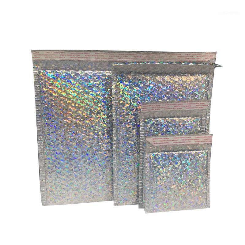 

10pcs Mailers Mailing Envelope Bags Waterproof Courier Bags Bubble Mailers Laser Silver Padded bubble Envelopes Bag1