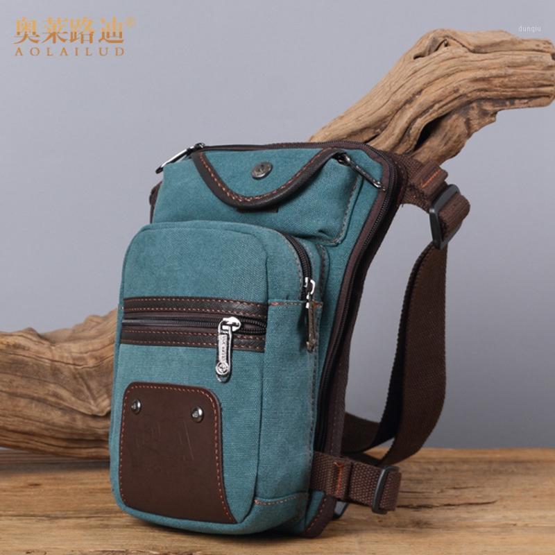 

new fashion men waist pack quality canvas Waterproof design casual waist bag leg bag motorcycle thigh pocket1, Blue