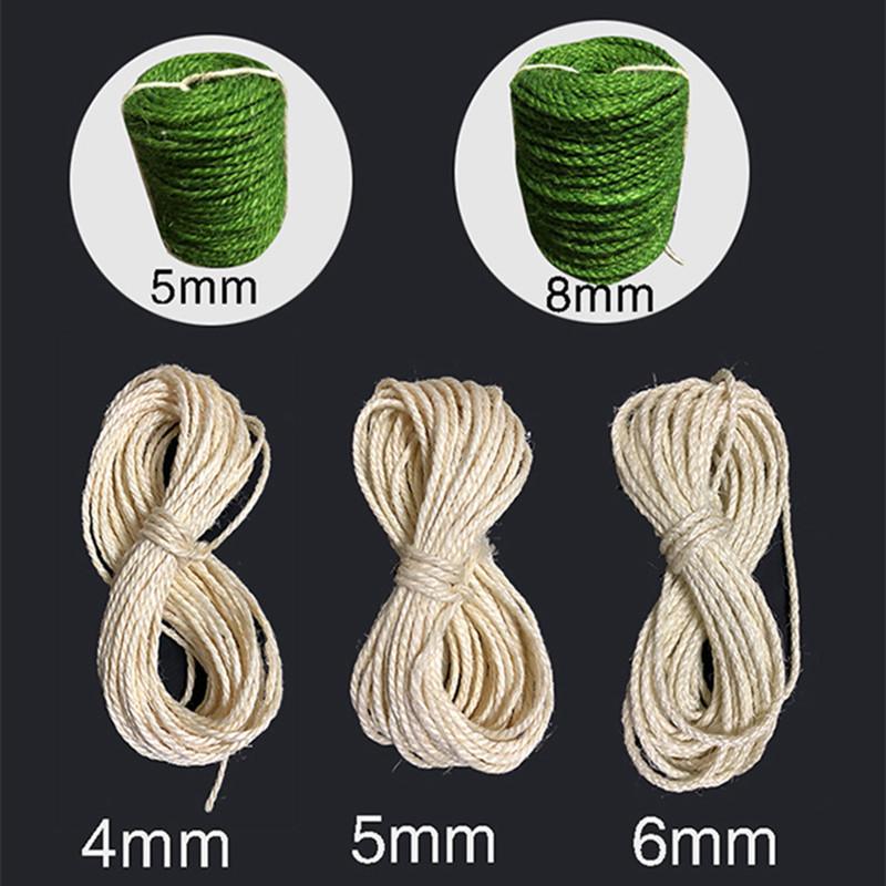 

Sisal rope cat scratching homemade handmade diy Sisal climbing frame cat scratching board tree primary color 6/8mm thick, White 5mmx20m