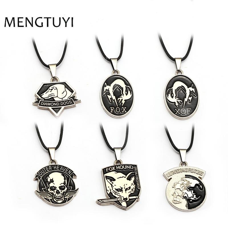 

J Store Game Metal gear solid 5 necklace hound /outer heaven skull animal alloy pendant choker necklace men game souvenir