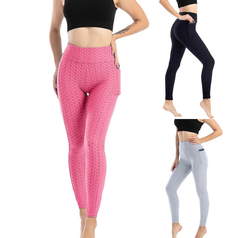 

Seamless Yoga Leggings Women Fitness High Waist Energy Yoga Pants with Phone Pocket Gym Training Sport Running Tights L2