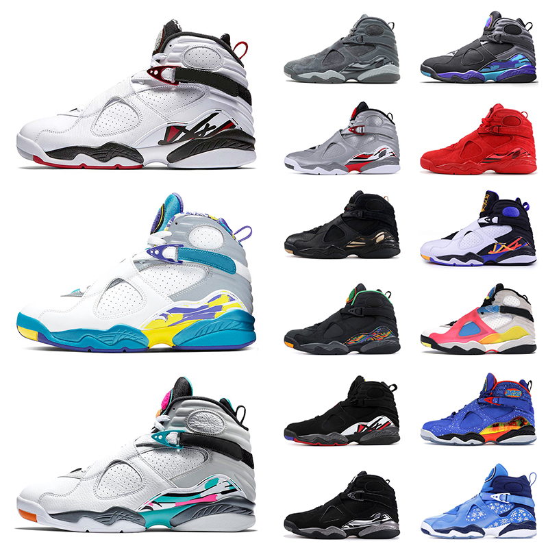 

New 8 8s Basketball Shoes Retro Trainers Jumpman Alternate White Aqua South Beach Cool Grey Mens Sports Sneakers, #1 doernbecher 40-47