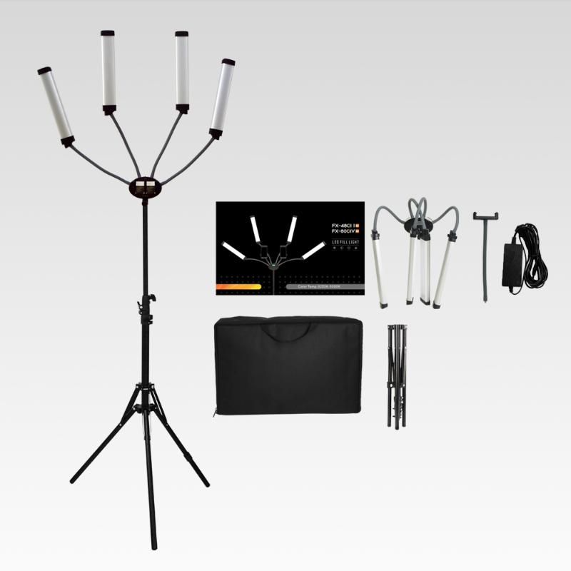 

360° LED Light Double-Arm Fill Light 50W/80W 3000-6000K Photography Studio Kit Adjustable Suit for YouTube Makeup Video