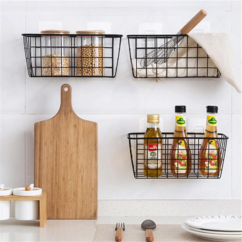 

Storage Baskets Bathroom Kitchen Accessories Organization Basket Rectangular Box Wall Hanging Rack Woven Gift