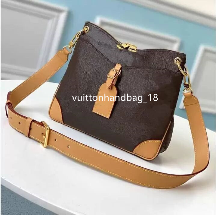 

Original High quality Women Genuine Leather bags Shoulder Bag Odeon totes handbags flower pattern ladies messenger crossbody M45353 M45355, Black flowers