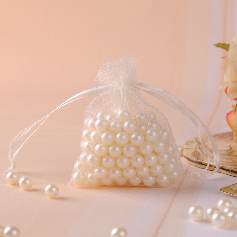 

Drawstring Organza bags Gift White color transparent wrapping bag Gift pouch Jewelry pouch organza bag Candy bags package bag mix color