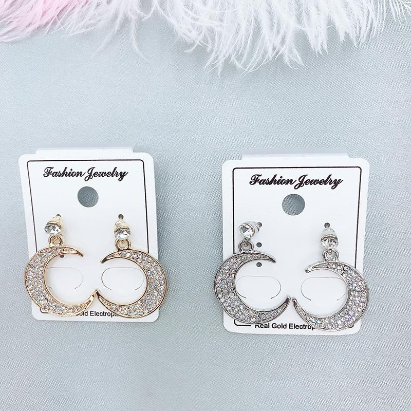 

Dangle & Chandelier Women Fashion Unusual Earrings Trend Accessory Hanging Glitter Korean Style Gothic Moon Shape Pendants Stainless Steel W