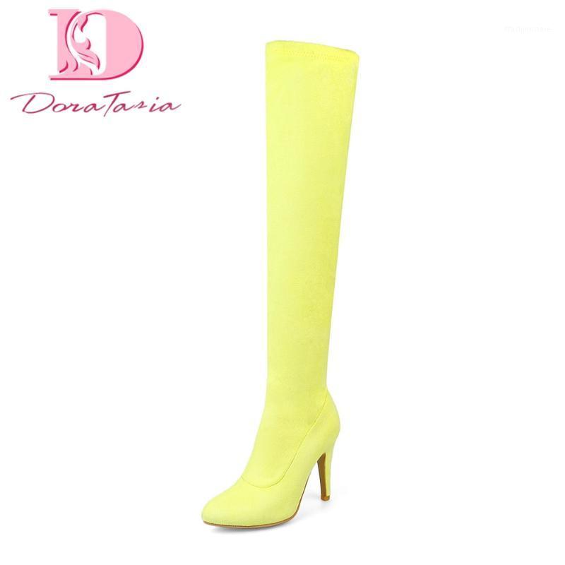 

Doratasia Plus Size 32-48 Fashion Wholesale Party Boots Woman Shoes 6 Colors High Heels Over The Knee Boots Femals Shoes Women1, Purple