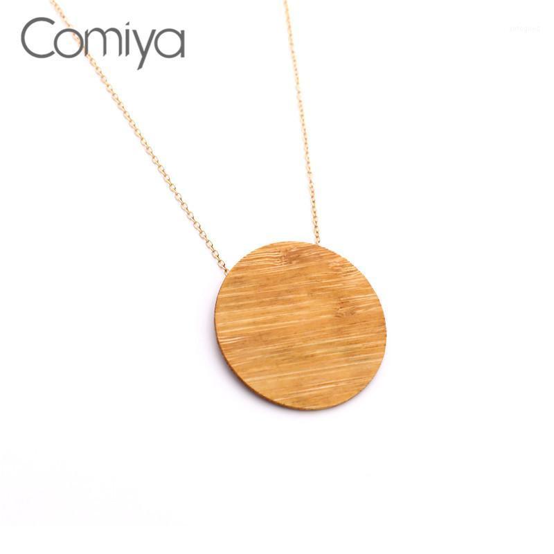 

Chains Comiya Long Necklaces For Women Jewelry Resin Round Wood Pendant Personality Accessories Necklace Maxi Feminino Bijoux1