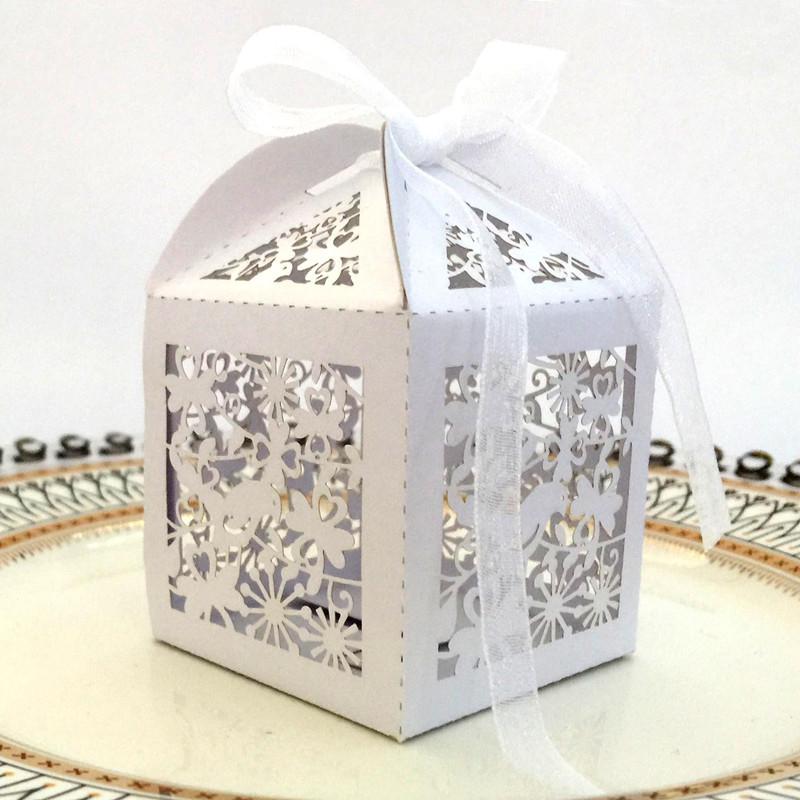 

50pc European Style Hot Sale Wedding Candy Bag Laser Hollow Chocolate Packaging Box Valentine's Day Blue Paper Box Flower 5