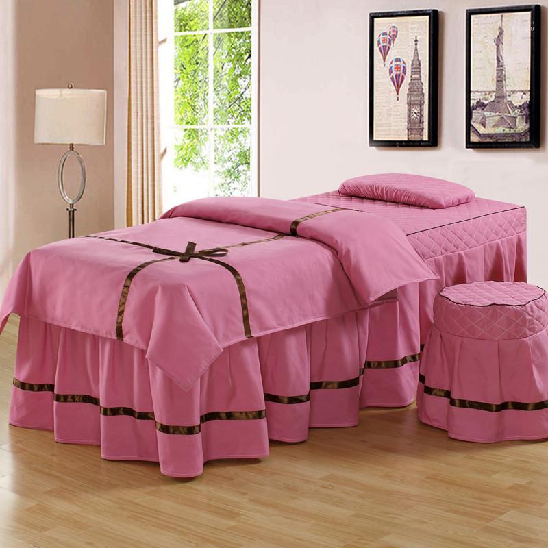 

Brief Cotton Butterfly Beauty Bed Skirt Set 70*190cm Beauty Salon Bedspread with Hole Duvet Cover Customized Pink Purple #6021, Color 01