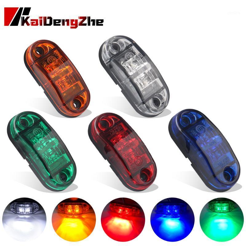 

2Pcs 12V / 24V LED Side Marker Lights Car External Lights Warning Tail Light Auto Trailer Truck Lorry Lamps Waterproof 7 Color1, As pic