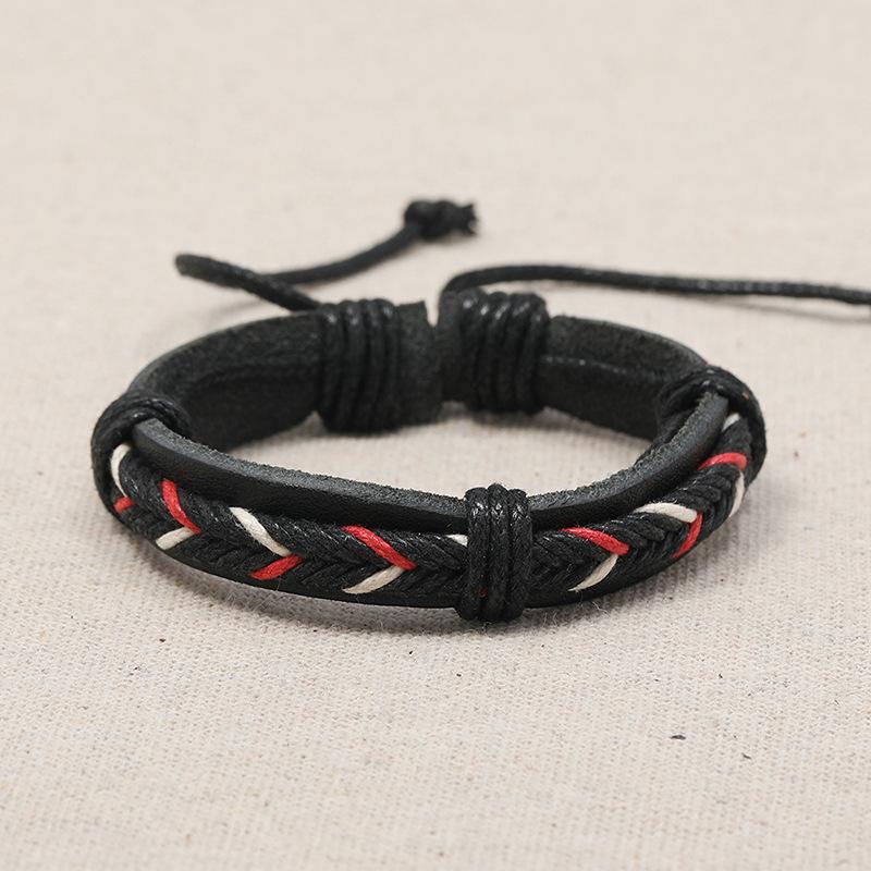 

Multilayer Leather Bracelet For Men Bangles Cowhide Braided Double Layer Trendy Casual Bracelet Jewelry Gifts pulsera hombre