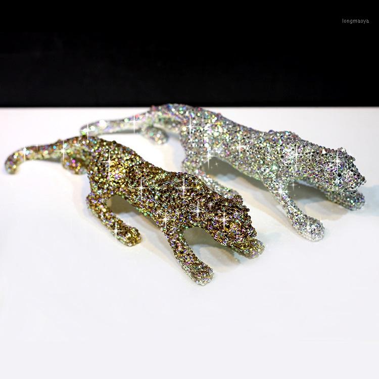 

Luxury Full Rhinestone Crystals Leopard Ornaments Bling Bling Decor for Car Center Console Home Office Great Gift1