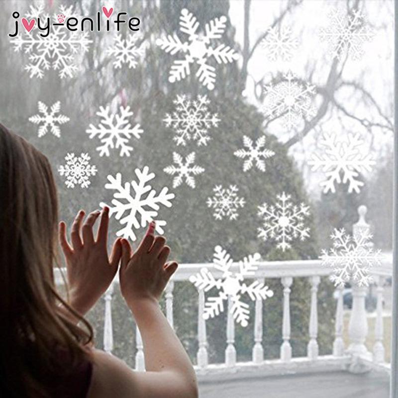 

27pcs/lot White Snowflake Sticker Decoration Glass Window Kids Room Christmas Wall Stickers Home Decals Decoration New Year 20201