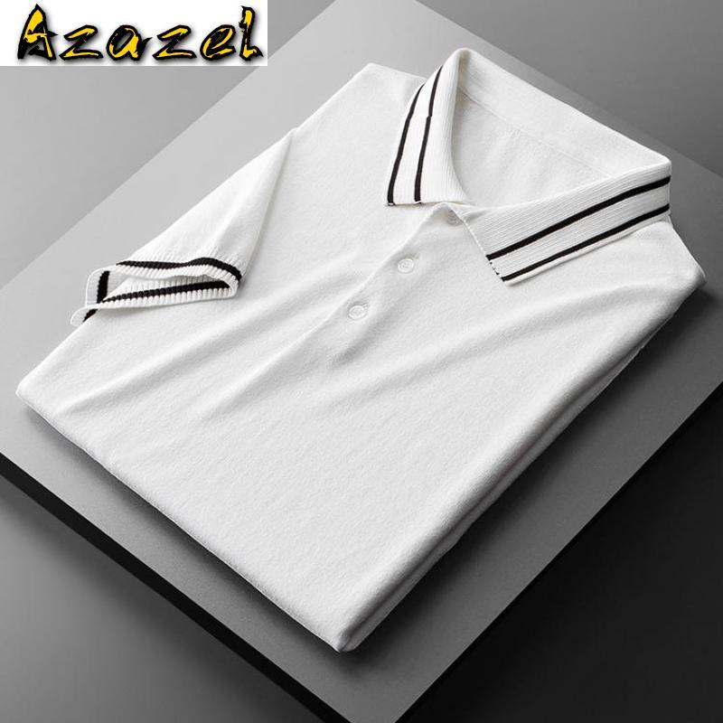 

Azazel Summer Knitted Mens T-shirts Luxury Black White Short Sleeve Casual Male T-shirts Fashion Slim Fit Casual Man