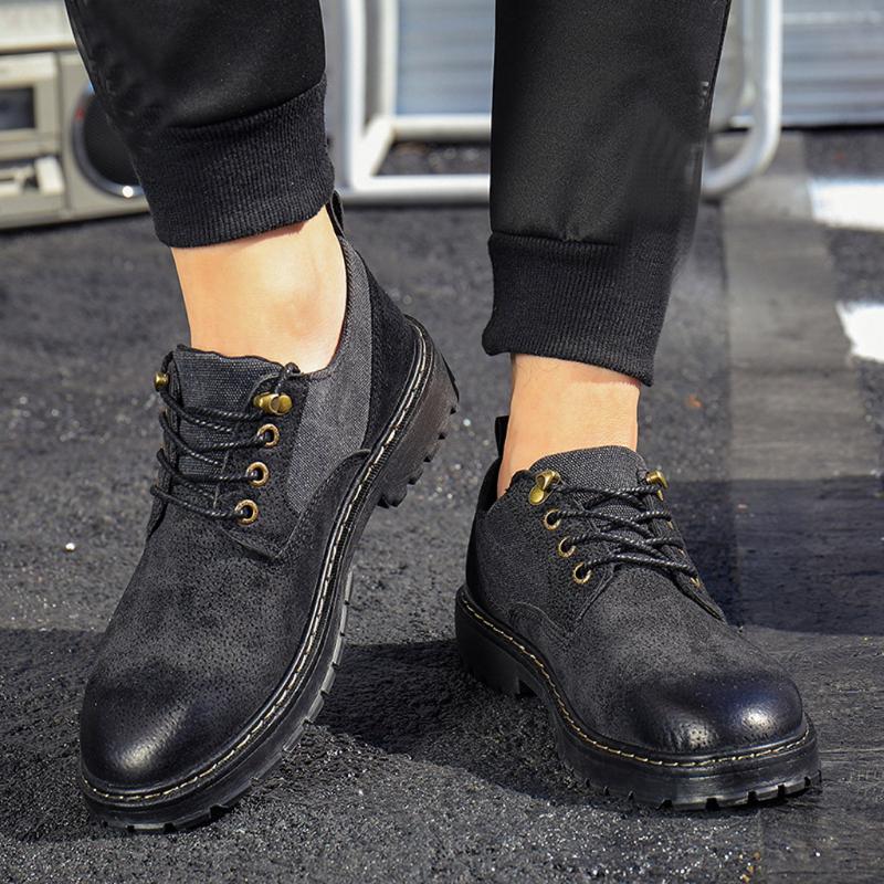 

Fashion Men's Retro England Business Shoes Low Cut Non-slip Wear Casual Lace-up Leather Shoes Leather Men Formal#, Black