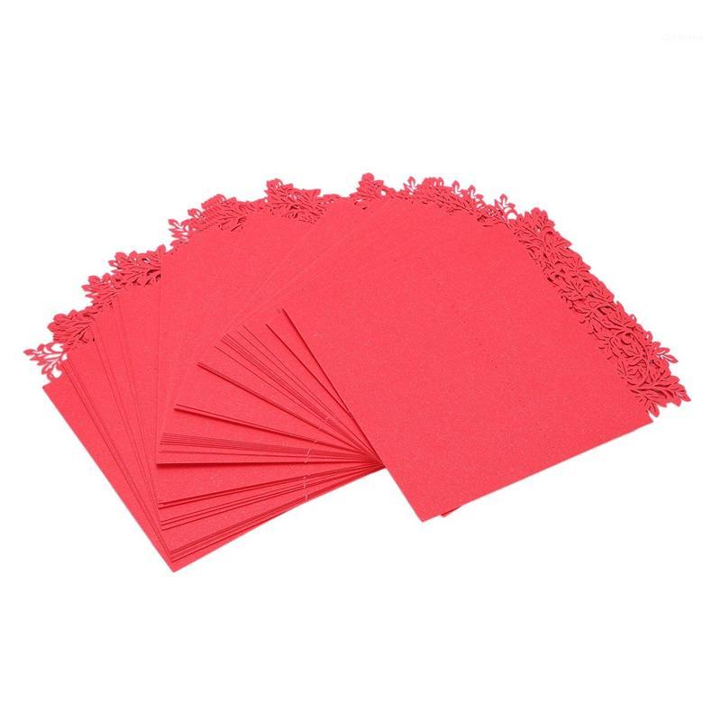 

50 Leaf Shape Laser-Cut Table Name Place Card Setting Wedding Party Supplies Red1