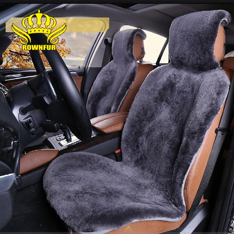 

AUTOCROWN Natural sheepskin wool luxury Car Seat Covers universal size for all types of seats short 3 color 2020 new