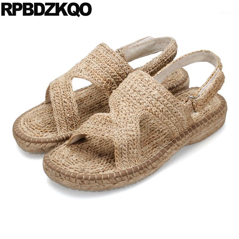 

Designer 2020 Mens Sandals Summer Outdoor Espadrilles Beach Japanese Strap Breathable Fisherman Shoes Woven Rope High Quality1, Rope sole