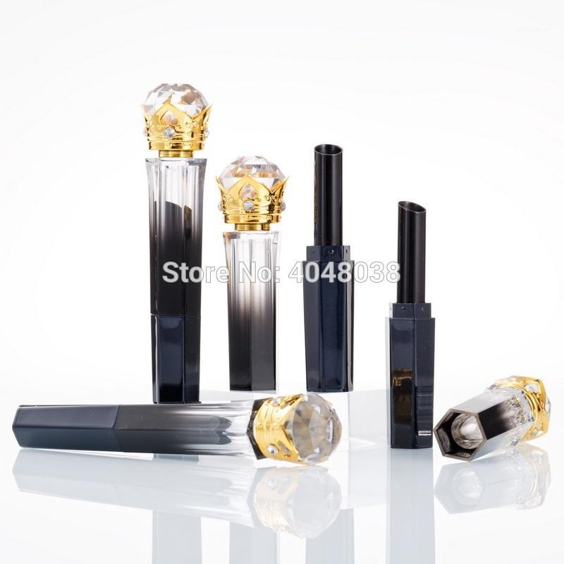 

High Quality Lipstick Tube Gradient Black Rhinestone Filling Directly 8.3mm Cosmetic Empty Lipstick Containers 30/50pcs1