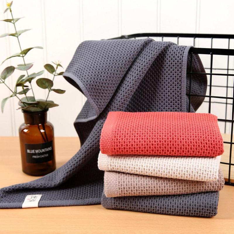 

1Pcs 100% Cotton Hand Towels Plaid Hand Towel Face Care Supplies Bathroom Sport Household Non-Disposable Towels