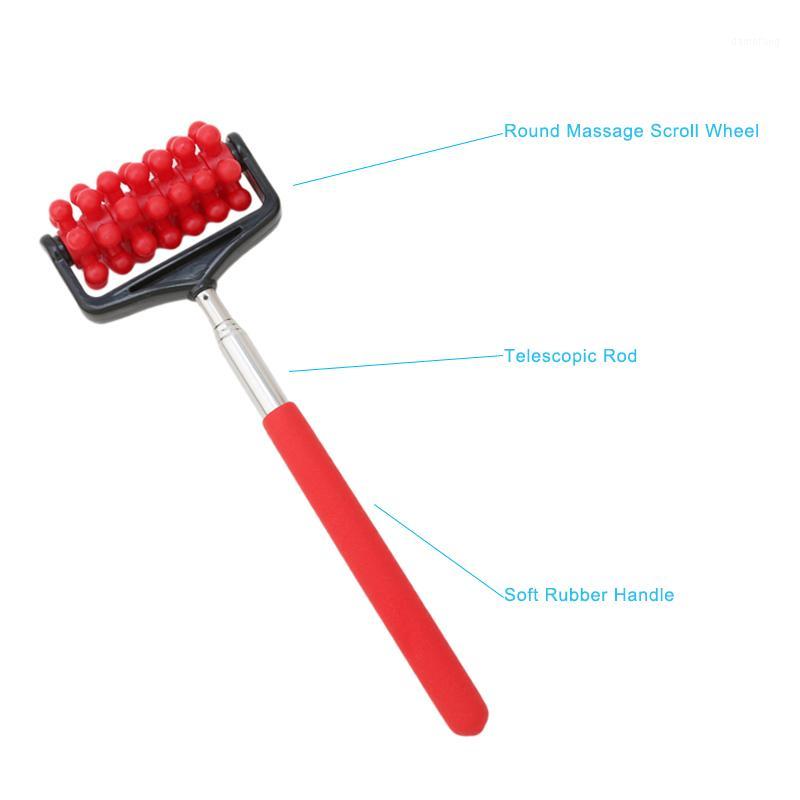 

Stainless Steel Massage Roller Four-section Push Back Massager Massager Rod Soft Rubber Handle1