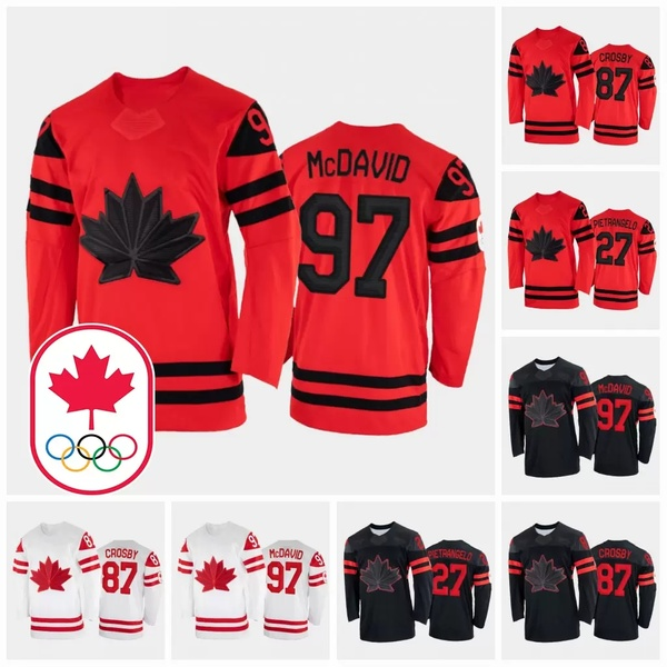 

97 Connor McDavid Team Canada 2022 Leafs Hockey Jersey Sidney Crosby Alex Pietrangelo Nathan MacKinnon John Tavares Mitch Marner Patrice Bergeron Mark Stone, Black lady s-2xl