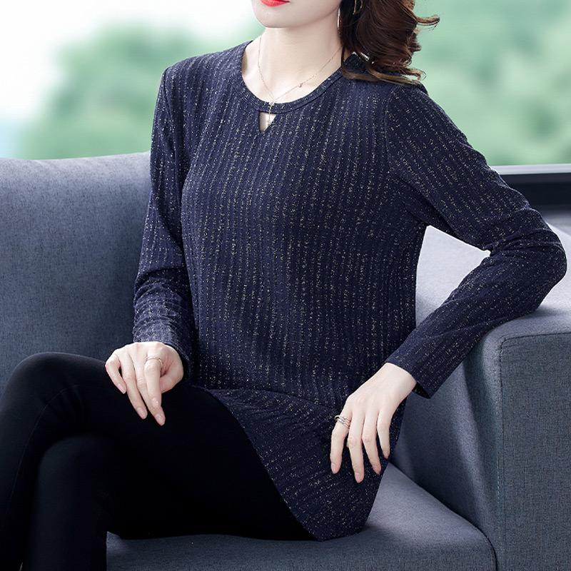 

Korean Plus Size -4XL Casual Loose Bright Silk Autumn Long T-Shirt Women Tops Fashion 2020 O-Neck Oversized T Shirt For Women, Burgundy