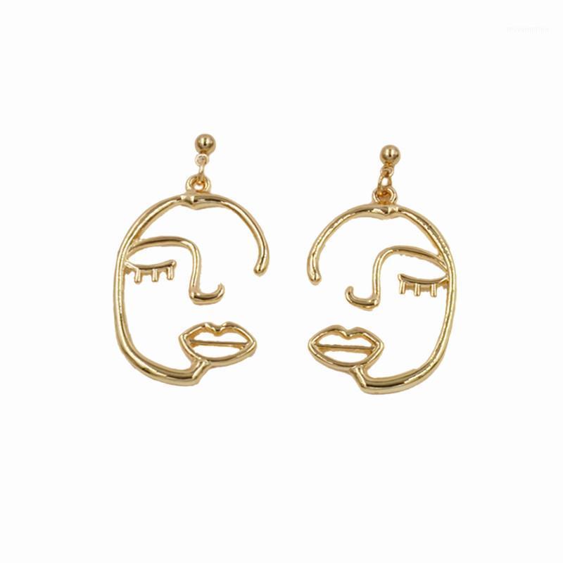 

Timlee E040 2020 New Fashion Personality Hollow Abstract Face Metal Drop Earrings Temperamental Accessories Wholesale1