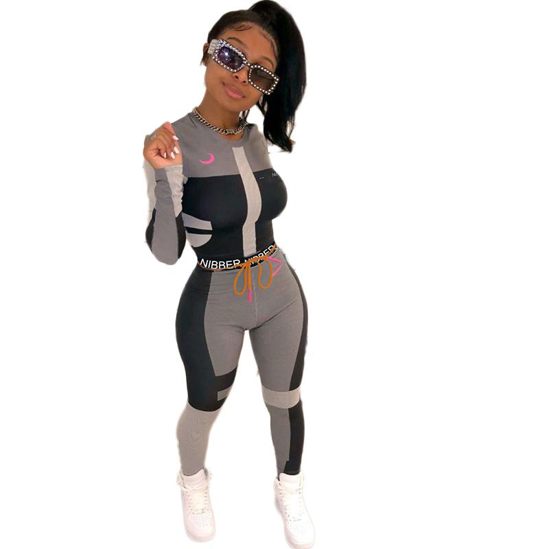 

Custom logo Letter printed Nibber sports pullover sweatshirt women velour blue tracksuit for women workout two piece set, Black