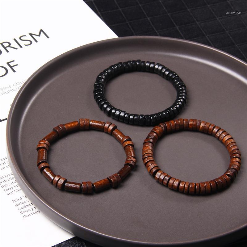 

Buddhism Rondelle Tibetan Wood Beads Bracelets Men Brown Abacus Beaded Bangle Elastic Vintage Meditation Jewelry Women Pulsera1