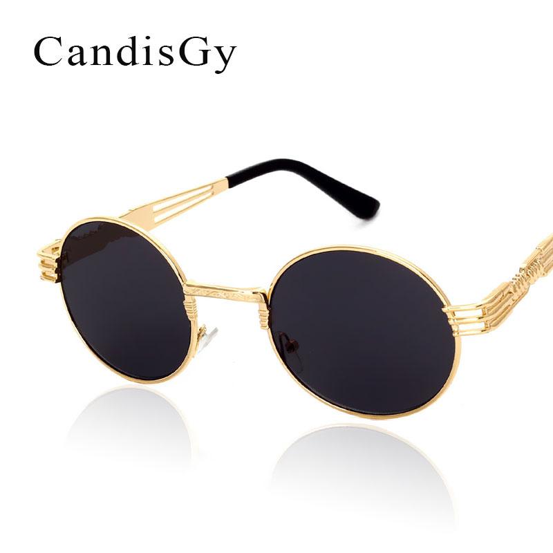 

Oval Steampunk Sunglasses Men Women Brand Desinger Mirror Sunglasses male Female Small size