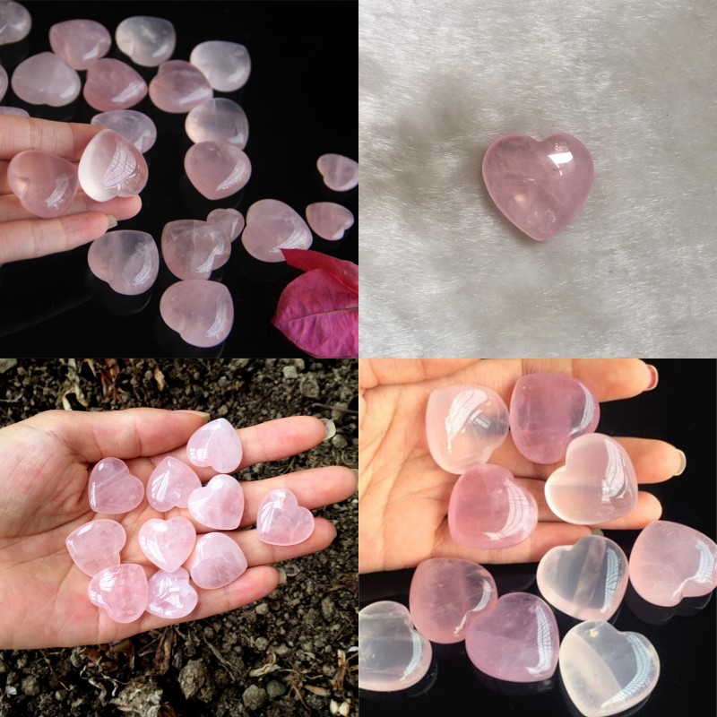 

Natural Rose Quartz Heart Shape Love Mini Crystal Chakra Healing Home Decor Reiki Healing Stone Love Gems DIY Jewelry 85 G2