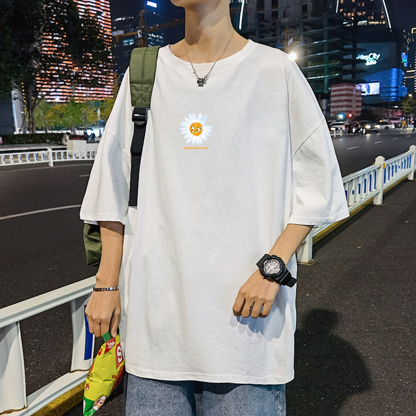 

Cotton fashion men's summer printed large size informal T-shirts, XXX temptation, Light gray