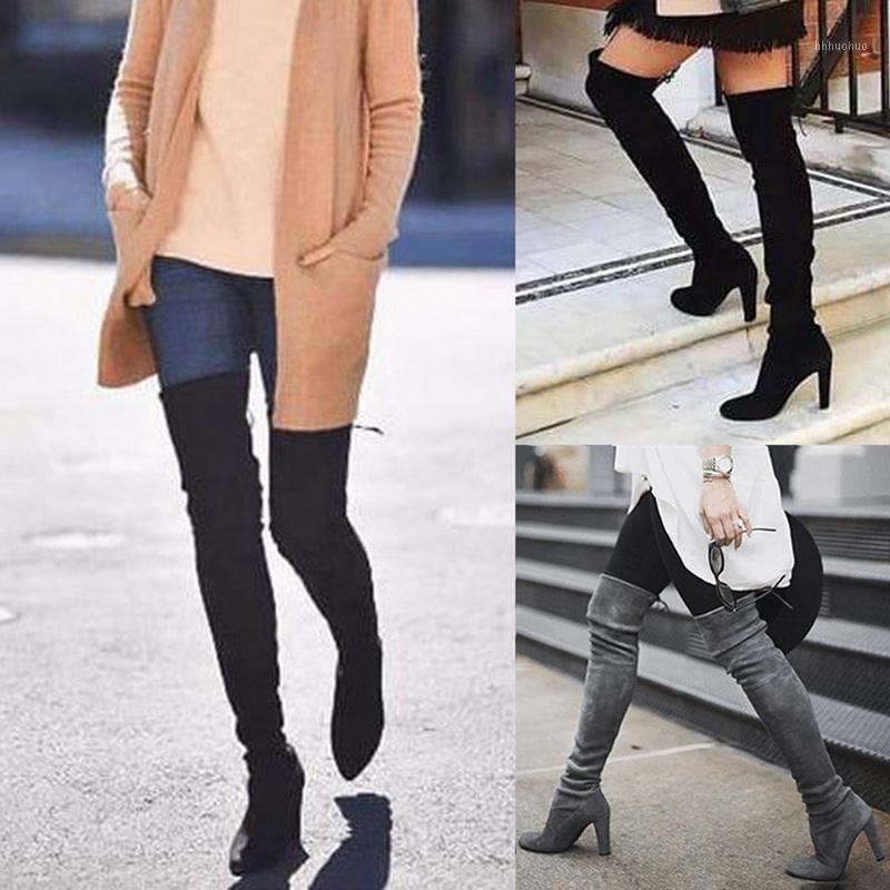 

Women's Boots Thick with Stitching Thin Socks Boots Wild Female Fashion Over-knee All-match Pointed1