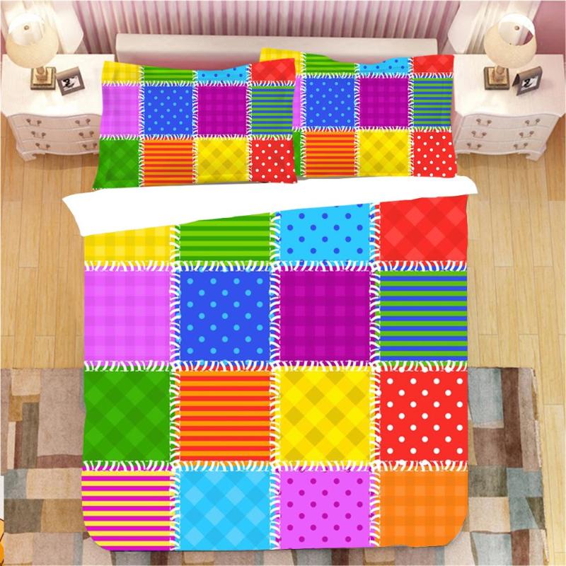 

Geometric Plaid Bedding Set Duvet Cover Bed King Queen Size Bed Set Pillowcase Comforter bedding Sets