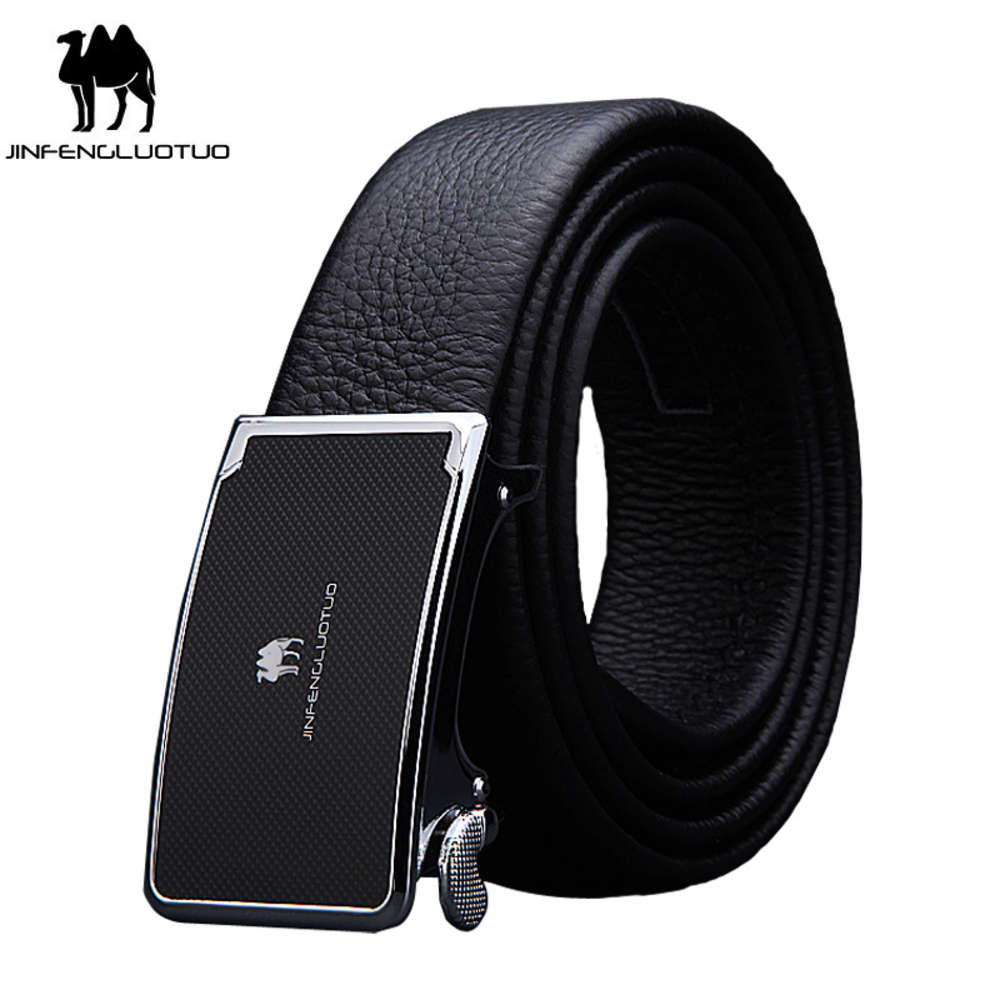 

Golden Camel inner automatic buckle men's belt pure cow leather men's leather belt youth belt, Black