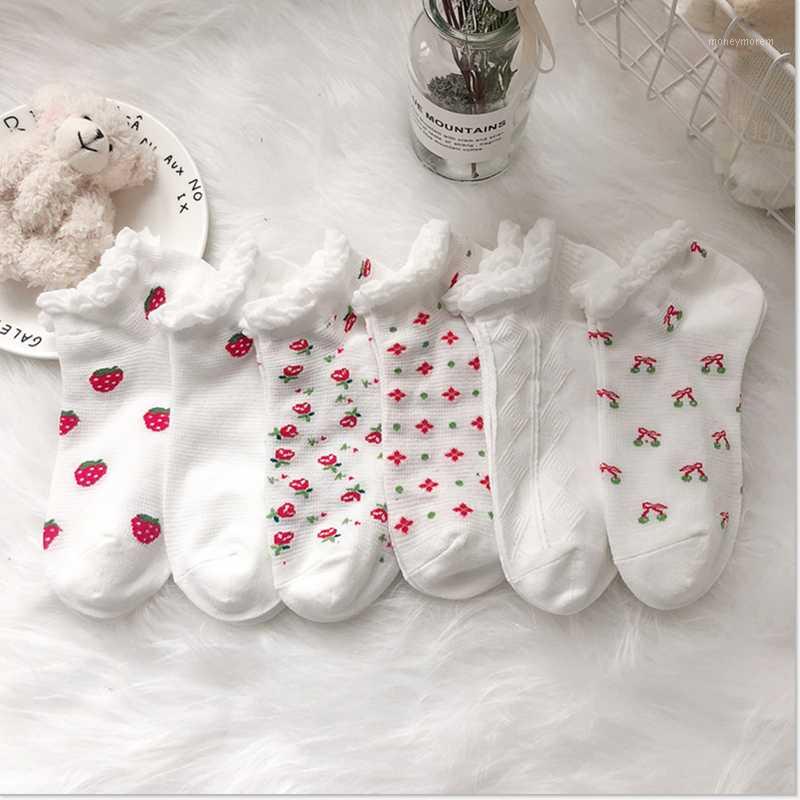 

New Bubble Small Floral Women Socks Korean Cartoon Cotton Sweet Simple All-match ins Japanese Cute Funny Fresh Thin Summer Socks1, A30-4