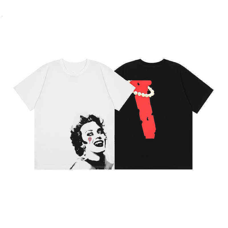 

Fashion Mens Designer T vlones Men' T-Shirts shirt Luxury Couple High Quality Character Pattern Printing Short Sleeve Round Neck Hip Hop, White