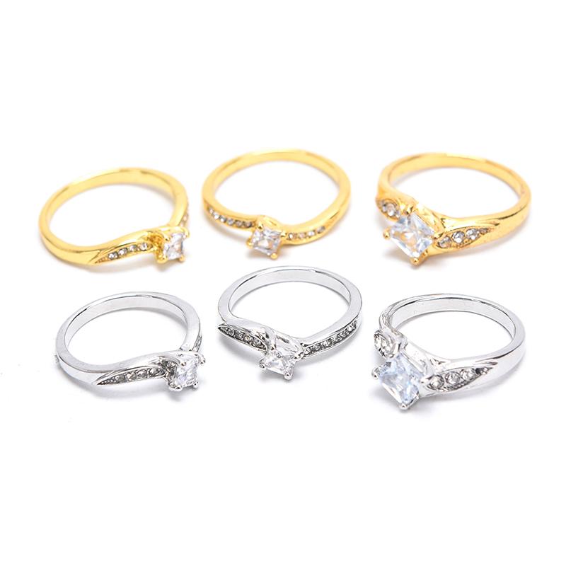 

Fashion Crystal Rings High Quality Gold/Silver-Color Jewelry Wholesale Wedding Rings Female Engagement Accessories