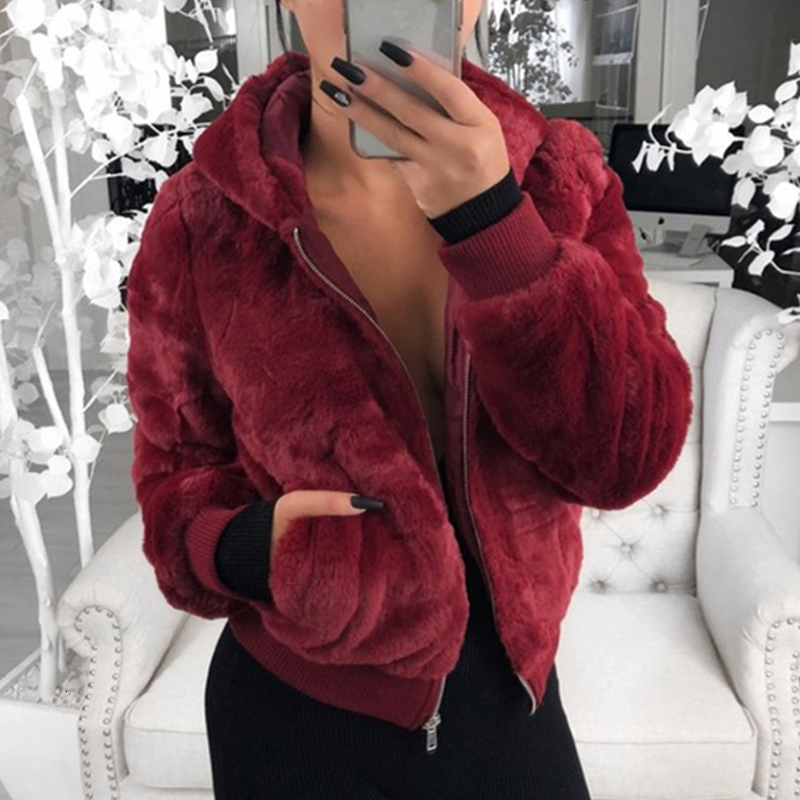 

2021 New Women Fox Fur Female with Short Hoodie Streetwear Warm Plus Size S-3xl Winter Coat 043K, Dark yellow.