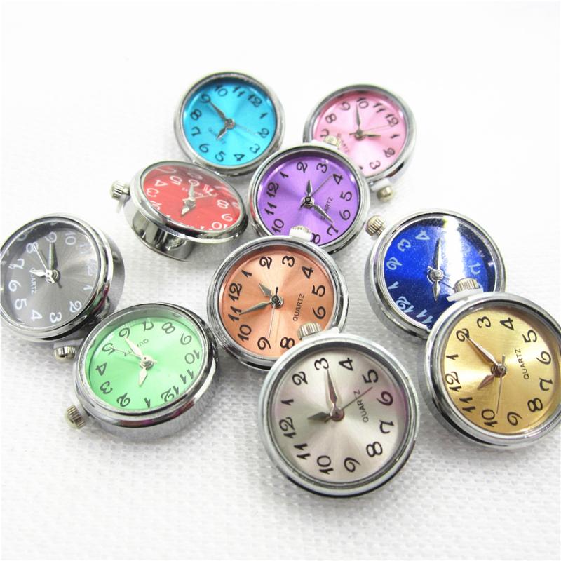 

New Hot Selling 6pcs/lot Mix Color Watch Snap Buttons for 18mm Snap Bracelet&Bangles DIY Jewelry Charms