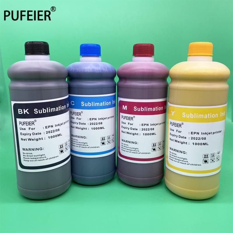 

1000ml Black Cyan Magenta Yellow Color 1 Liter Sublimation Ink Heat transfer Painting Water Refills Kit For Inkjet Printer