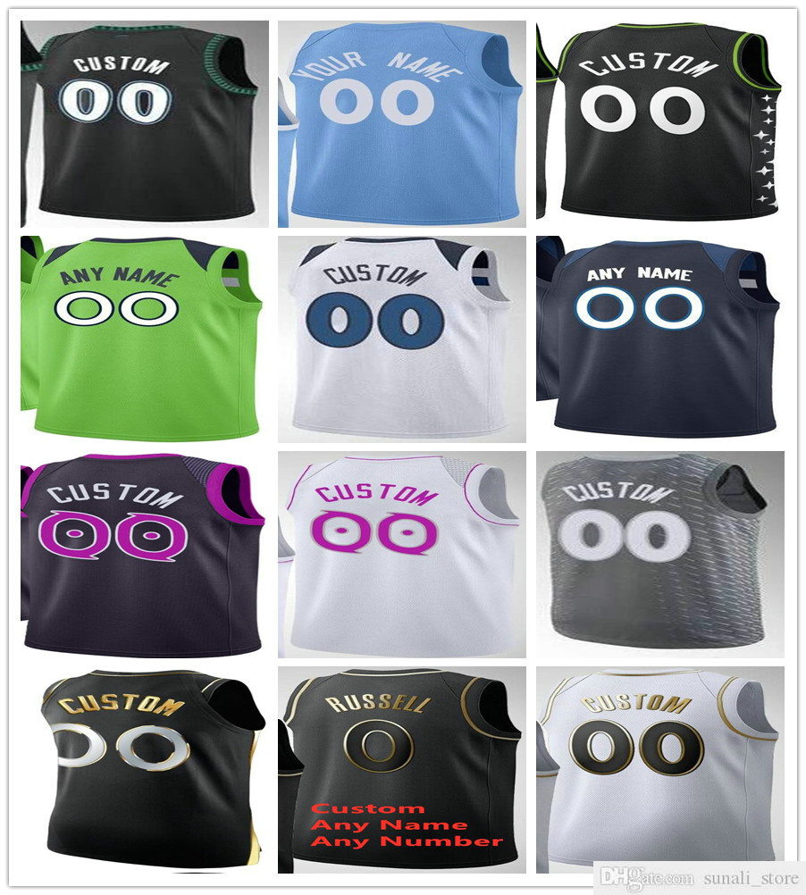 

2021 Printed Anthony 1 Edwards Jaden 3 McDaniels D'Angelo 0 Russell 32 Towns Ricky 9 Rubio Malik 5 Beasley Josh 20 Okogie Naz 11 Reid Jersey, Men black